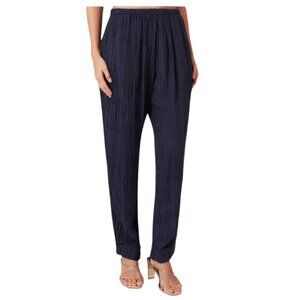 NWT Savannah Morrow Silk Blend Pull On Stretchy Waist Talon Pants in Indigo - XL